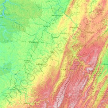 Barbour topographic map, elevation, terrain