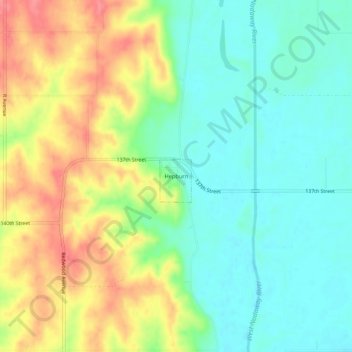 Hepburn topographic map, elevation, terrain