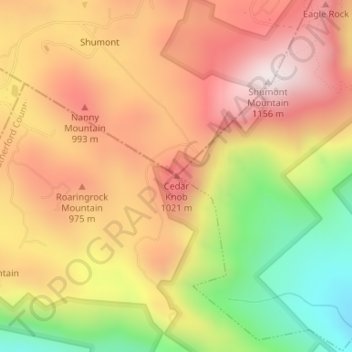 Cedar Knob topographic map, elevation, terrain