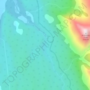 Siffleur Falls topographic map, elevation, terrain