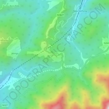 Jatinga topographic map, elevation, terrain