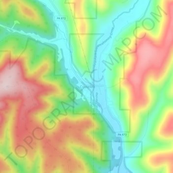 Costello topographic map, elevation, terrain
