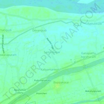 Sastri Nagar topographic map, elevation, terrain