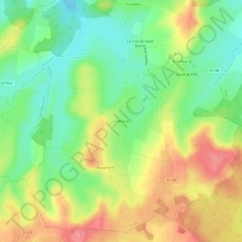 La Brosse topographic map, elevation, terrain