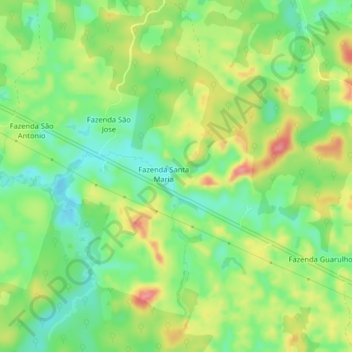 Fazenda Jandaia topographic map, elevation, terrain