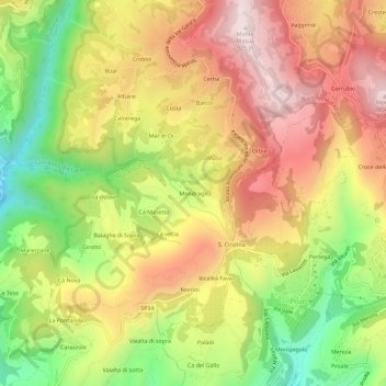 Mondrago topographic map, elevation, terrain