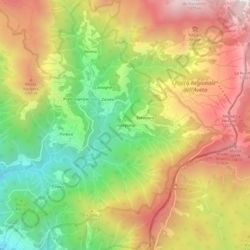 Vallepiana topographic map, elevation, terrain