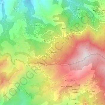 Casa Pitti topographic map, elevation, terrain