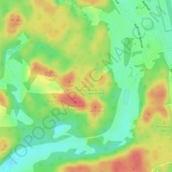 Hale Hill topographic map, elevation, terrain