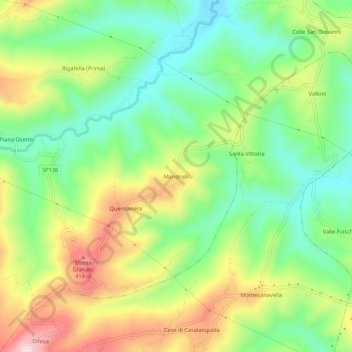 Mandrioli topographic map, elevation, terrain