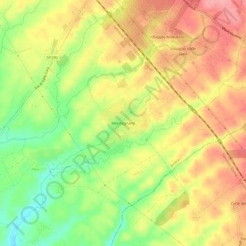 Montagnano topographic map, elevation, terrain