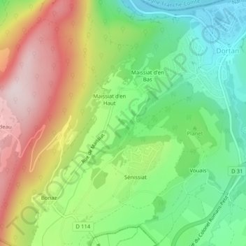 Le Gotard topographic map, elevation, terrain
