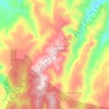 Kabartonjo topographic map, elevation, terrain