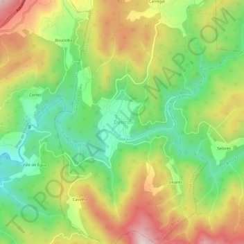 Destriz topographic map, elevation, terrain