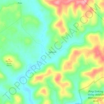 Vanhook topographic map, elevation, terrain