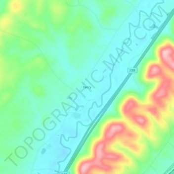 Yancy topographic map, elevation, terrain