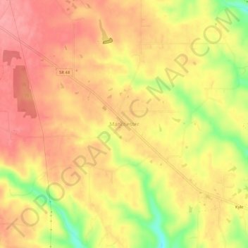 Manchester topographic map, elevation, terrain