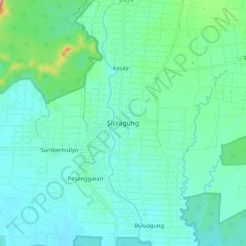 Siliragung topographic map, elevation, terrain