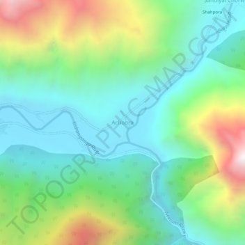 Achoora topographic map, elevation, terrain