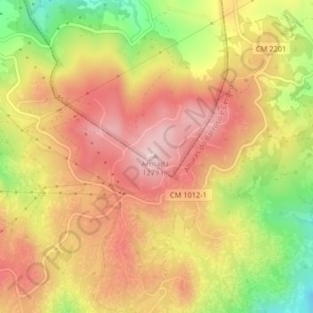 Serra do Barroso topographic map, elevation, terrain