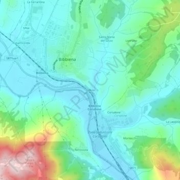 Pollino topographic map, elevation, terrain