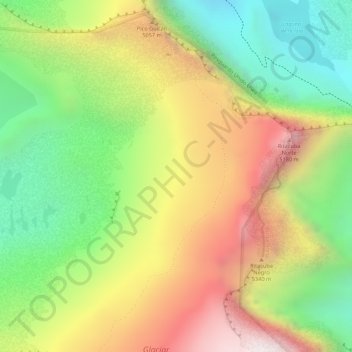 Cordillera Oriental topographic map, elevation, terrain