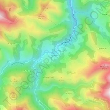 Olhaberri topographic map, elevation, terrain
