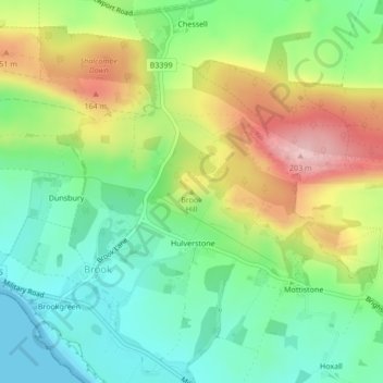 Brook Hill topographic map, elevation, terrain