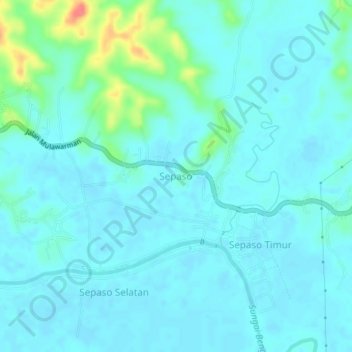 Sepaso topographic map, elevation, terrain