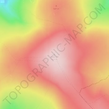 Cold Fell topographic map, elevation, terrain