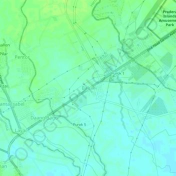 Balsik topographic map, elevation, terrain