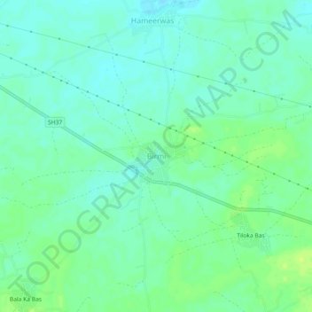 Birmi topographic map, elevation, terrain