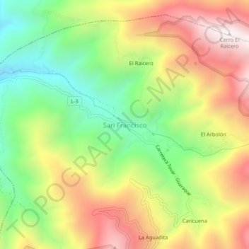 San Francisco topographic map, elevation, terrain
