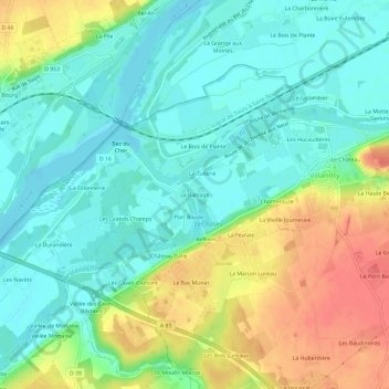 Le Barrage topographic map, elevation, terrain