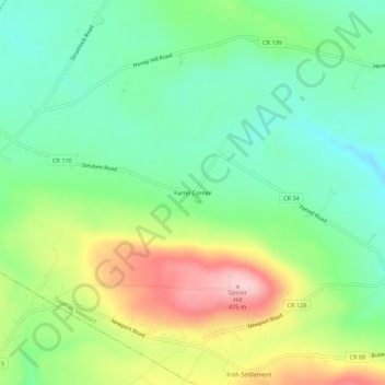 Farrel Corner topographic map, elevation, terrain