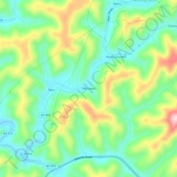 Whitaker topographic map, elevation, terrain