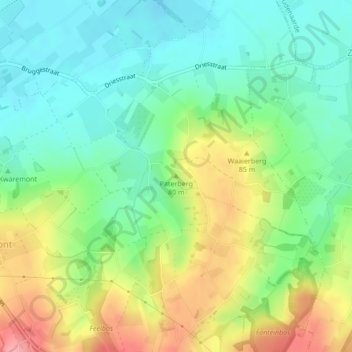Paterberg topographic map, elevation, terrain