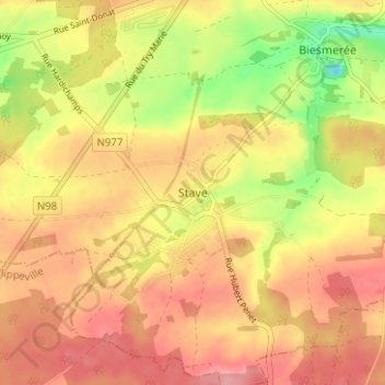Stave topographic map, elevation, terrain