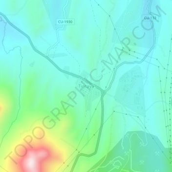 Tintaya topographic map, elevation, terrain