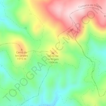 Cerro de la Virgen topographic map, elevation, terrain