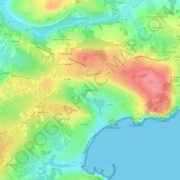 Landromiou topographic map, elevation, terrain