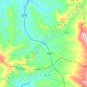 Trade topographic map, elevation, terrain