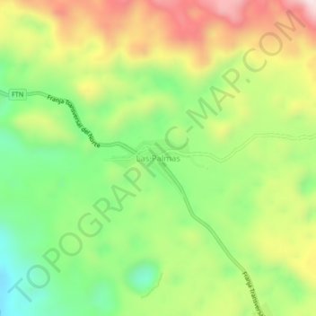 Las Palmas topographic map, elevation, terrain
