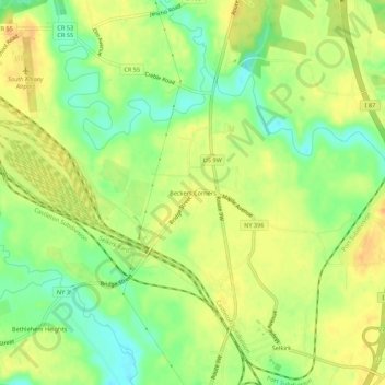 Beckers Corners topographic map, elevation, terrain
