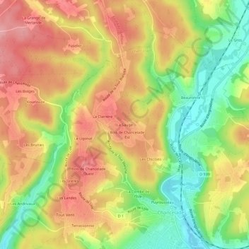 La Sauge topographic map, elevation, terrain