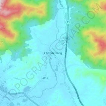 Chenderiang topographic map, elevation, terrain