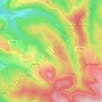 Rothenbuhl topographic map, elevation, terrain