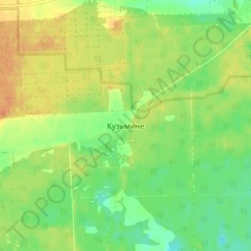 Kuzmyne topographic map, elevation, terrain