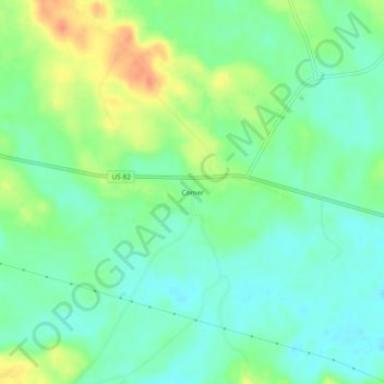 Comer topographic map, elevation, terrain