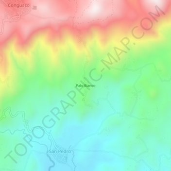 Palo Blanco topographic map, elevation, terrain